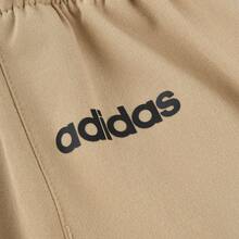 Adidas 阿迪達斯女休閒褲秋季三條紋寬腿運動直筒長褲 - 卡其色 - 查看 4