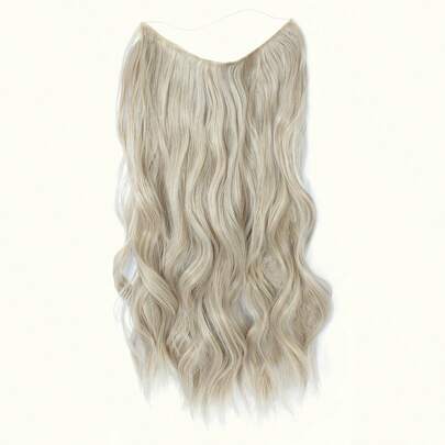 Invisible Wire Hair Extensions Ash Blonde Hair Extension Natural Wavy Hair Pieces For Women Synthetic Hair Extensions Clip In Hairpiece