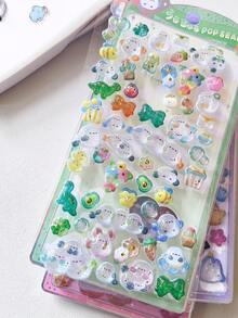 3D立体浮雕箔贴纸，厚实卡通动物水晶手机壳装饰贴纸 - 彩色 - 查看 9