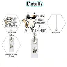 1 件旋转徽章夹，带有树懒、鹅、黑猫、老鼠图案，易于拉动，医疗保健礼品，学校用品，返校 - 彩色 - 查看 3