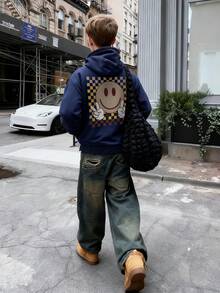 1 buah Sweatshirt Pullover Kasual Bergambar untuk Anak Laki-laki Remaja, Lapisan Termal, Lengan Panjang, Musim Gugur/Dingin - Navy Blue - View 9