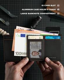 MagSnap Wallet For Men I Slim Ridge Wallet With Coin Pocket I Card Holder Magnetic Closure I RFID Protection - Silver-grey - View 2