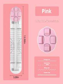 1Pcs Pink/Blue 4-In-1 Paper Cutter, Multi-Functional Paper Cutter, Equipped With Straight, Wavy, And Scoring Blades, Suitable For Craft Paper, Cardstock, Labels, Photos, And Postcards, Ideal For Home Crafts, Parent-Child Diy Activities, And School Class Craft Projects. - Multicolor - View 13