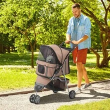PawHut Dog And Cat Stroller, Multicolor (Coffee Brown) On Site - 1 - 查看 2