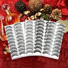 ZxsdEliace Eyelases 50 Pairs 5 Sty Luxuus F Mink Lases  Look Wispy Fluffy Andmade Cat Eye False Las Pack False Eyelases Set Fake Lases Strs Makeup Fake Eyelases PackFalse Eyelashes - 黑色 - 查看 2