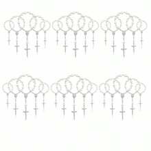 30 Pieces Baptism Rosary Acrylic Rosary Beads Ivory Color Mini Finger Rosaries Gold Plated Faux Pearls For Baptism Christening Communion Weddings Party Favors - 彩色 - 查看 11