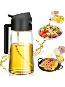 1pc - 2 In 1 Glass Oil Sprayer And Dispenser, Glass Cooking Oil Sprayer, Olive Oil Spray, Glass Oil Spray Bottle, Suitable For Hot Air Fryer, Cooking Spray, Cooking Spray, Salad, Grill, Baking, Suitable For Kitchen, Oil Mister Spray Bottle. - Multicolor - View 10