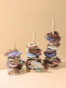 3pcs Wooden Hair Accessory Organizer Rack, Headband, Hair Tie, Hair Clip, Jewelry Display Stand, Suitable For Stylists, Home Decor, Hair Accessories And Jewelry Display, Ideal For Stylists, Gender Reveal Parties, Birthdays, Weddings, Parties, Perfect Gift For Coworkers, Friends And Family, Back To School Essential