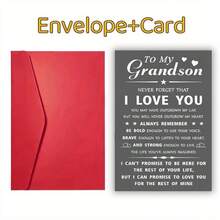 1 Pc Inspirational Grandson Greeting Card With Heartfelt Keepsake Design For Family Friends Loved Ones Unique Birthday Graduation Holiday Special Occasion Family Friends Couples Colleagues Perfect For Birthday Christmas Thanksgiving Wedding Parties Any Occasions Use As Christmas Card Birthday Card Invitation Card Thank You Card Gift Card With Matching Envelope - Multicolor - View 3