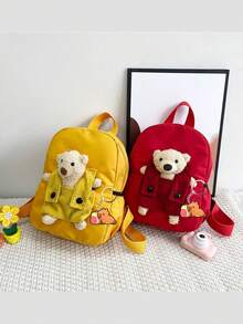 可定制个性化姓名或节日祝福语背包。定制您专属的迷你卡通泰迪熊背包，可用作书包或背包。您可以写上您的名字、字母、幸运数字等等。适合日常上学、舞蹈课、旅行，也是送给朋友和女儿的绝佳生日礼物。令人难忘。精美包装，可作为圣诞礼物、新年礼物等。其他图案随机印制。 - 多色 - 查看 3