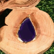 1 قطعة قلادة شريحة من الأجاص الطبيعي، قلادة حجر خام مطلية بالذهب، مجوهرات أحجار كريمة ملونة، قلادة بوهيمية من البلورات للنساء - متعدد الألوان - مشاهدة 16