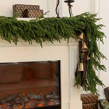 Christmas Real Touch Norfolk Pine Garland – 6FT Artificial Green Winter Greenery For Table, Mantle, Wall, Indoor & Outdoor Holiday Decorations - màu xanh lá - Xem 4