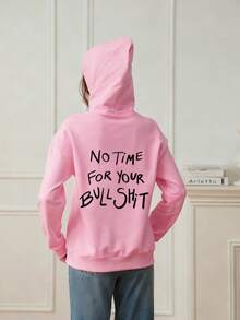 女士时尚秋冬连帽套头卫衣，柔软舒适，保暖内衬，休闲百搭。学院风印花图案，尽显青春活力。适合跑步、休闲、聚会、派对等各种场合。秋冬季保暖舒适，也适合运动健身。宽松加厚连帽卫衣，街头风十足，户外穿着皆宜，秋冬季必备。粉色 - 粉色 - 查看 2