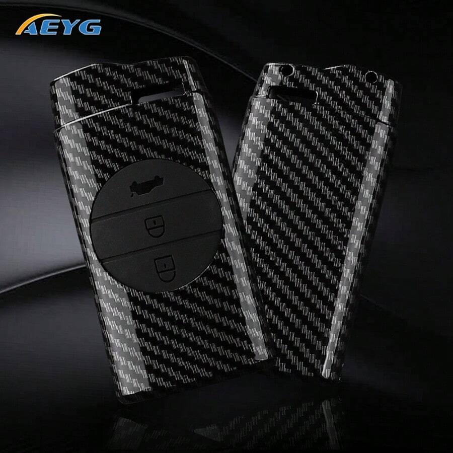Carbon Fiber Texture ABS Car Key Shell Protective Case For Chery Tiggo 7 Pro 8 Pro Exeed, Tiggo 2 3x, Tiggo 5 Pro Gx 5x, EQ7, Tiggo 4, And Other Car Accessories - Chery D Model - View 1