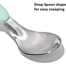 OXO Tot On-The-Go Juego de tenedor y cuchara - Flor - Verde - Ver 4