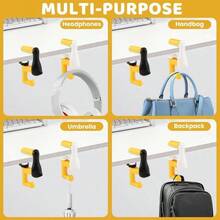 3 Pcs Portable Duck Shaped Detachable Table Hook, Foldable Non - Slip Bag Hanger, No - Drill Purse Hanger Bag Clamp School/Office Desk And Travel - 3種顏色 - 查看 6