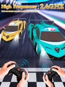 1pc 1:18 Scale Remote Control Drift Car Toy With Headlights, Electric RC Toy Vehicle With Lights And Remote Control, Suitable For Boys And Girls Ages 4-7, Christmas, Halloween, Easter, Birthday Gift - Multicolor - View 3