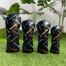 Premium PU Black Golf Club Head Covers For Driver & Fairway Woods - Durable Protective Accessory, Available In 1pc Set - Black - View 1