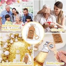 80 Year Old Bottle Opener Birthday Gift Party Gift Golden Theme Number 80 Keychain Bottle Opener - Multicolor - View 5