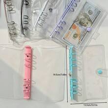 1本A6透明贴纸簿，活页夹，印章簿，贴纸背衬，集邮册，口袋本，3D贴纸，贴纸书，照片收纳袋，书皮，集换式卡牌盒，可用作相册、预算计划本、日记本、笔记本、办公用品 - 彩色 - 查看 10