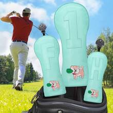 Fun Dog Design Style Golf Club Head Cover, Blue Golf Club Head Cover, PU Material, Suitable For Most, With Advanced Embroidery To Provide The Best Protection For Club - Blue - View 9