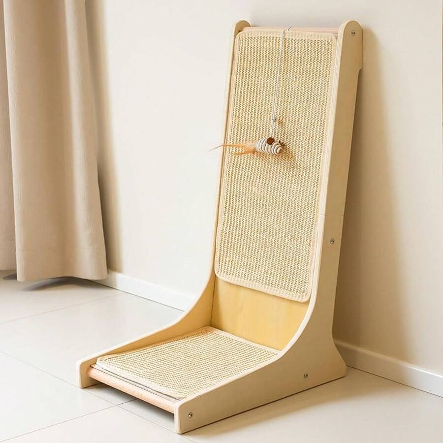 PETKARAY Sisal Cat Scratcher, Upright Cat Scratch Pad Wall Mounted ...