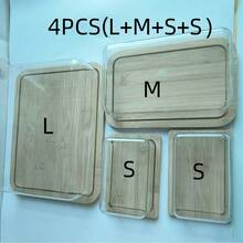 1个/4个装长方形奶酪/黄油碟，带盖，食品储存盒，适用于蛋糕、甜点、面包、零食，尺寸：S/M/L - 彩色 - 查看 10