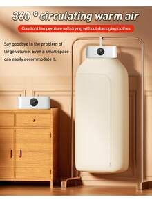 多功能便携式烘干机，带定时功能，小巧便捷，是公寓、旅舍和房车的理想烘干解决方案——操作快速简便，包含精致衣物烘干袋，便携式干衣机，紧凑型干衣机，衣物烘干机，公寓洗衣电器，旅舍必备，节省空间，耐用塑料材质，轻巧结构，干衣机，公寓住户，房车旅行者
