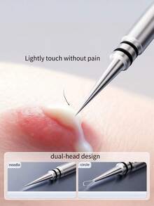 1pc Super Fine Tip Blackhead Remover Tool, Acne Pimple Comedone Extractor, Double-Ended Design, Professional Beauty Salon Use - Multicolor - View 3