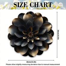 4 Pieces Modern Black Gold Stacked Petal Metal Texture Placemats - Luxury Table Art, Rectangular Polyester Placemats, Elegant Floral Design, Hand Wash Only, Table Decoration - 4件裝 - 15x15英寸 - 查看 8