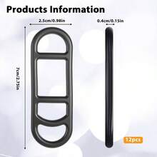 12 Pcs Rubber Strap Silicone Straps Bike Rubber Strap Bike Mount Bicycles Band Flashlight Handlebar Set Cell Phones Speaker Holder Black - Initial - View 3