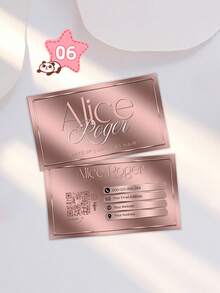 1pc Customized Champagne Gold Business Card Template, Luxury Card, Makeup Artist Card, DIY Canva Card, Eyelash Extension Branding, Elegant Design, Customizable Photo & Info Gold Social Card, Double-Sided Printing, Personalized QR Code, Personalized Gift, Customized Christmas Gift, Customized Accessories, Christmas - Multicolor - View 22