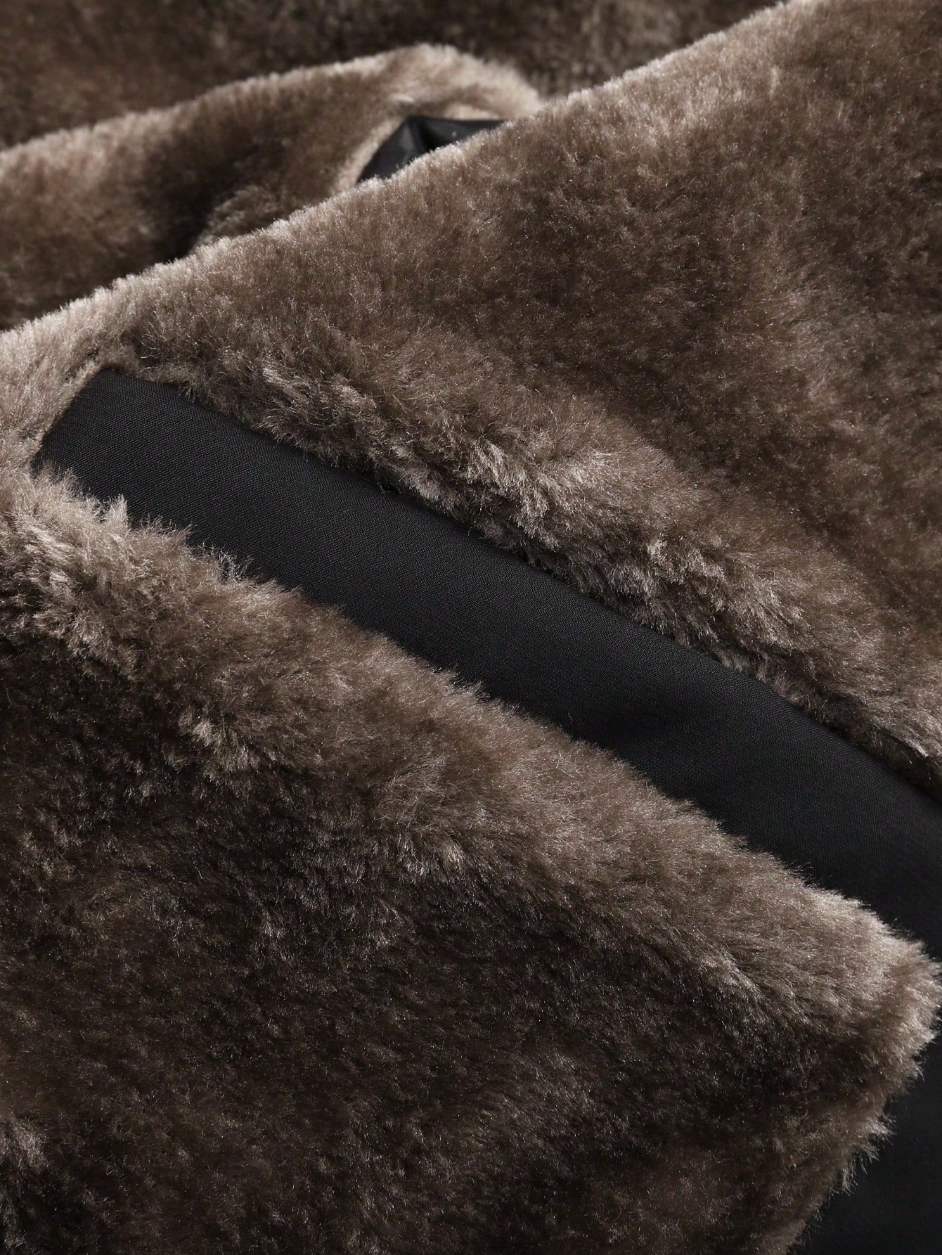 معطف طويل الأكمام سميك مبطن حراريًا مزود بسحاب للش...