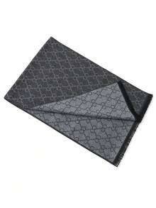 1 件男士商务围巾，经典 180 * 30 厘米流苏披肩，格子围巾，男女通用奢华印花围巾