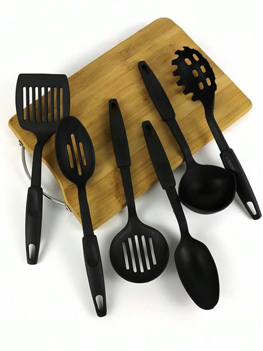 6pcs Silicone Cooking Utensil Set, Heat Resistant, Dishwasher , Suitable For Non-Stick Cookware
