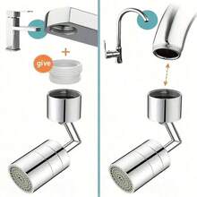 1个720度旋转水龙头起泡器配件，可调节厨房水槽水龙头喷头节水延长喷嘴，适用于0.87-0.94英寸水龙头，带适配器，厨房用品，厨房配件，厨房工具