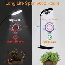 2/4pcs, Grow Lights Indoor Plants, Plant Grow Lights, Growing Lamps, Indoor Lmitation Sun Grow Lights, Seedling Starter Lights, Full Spectrum LED Plant Lights With Automatic 3H/6H/9H Timer, 4-Level Dimmable, Height Adjustable, Ideal For Seedlings, Succulents, Herbs, Hobbyist Growers, Indoor Garden. - 黑色-4件 - 查看 8