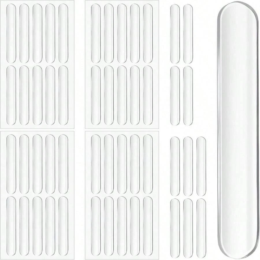 Kifmurase 50 Pcs Wall Bumpers Cabinet Door Bumper, Clear Protector Strips Silencing Anti Collision Pad Cupboard Drawer Cushion Guards For Entrance Door Furniture Kitchen Cabinet Doors Table Corners - White - View 1