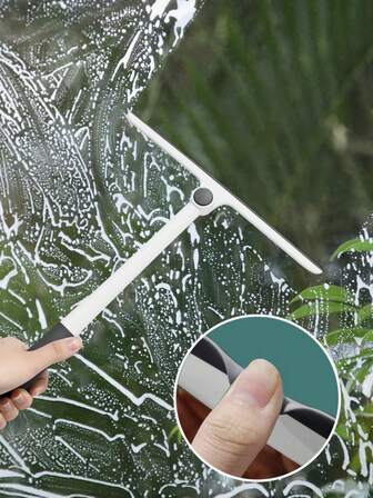 时尚T型刮水器：轻松清洁窗户、镜子等——符合人体工学的握柄、耐用的硅胶刮片，以及方便收纳的挂孔。这款现代多功能清洁工具，让您在几秒钟内即可获得无痕光泽。适用于家居、浴室和汽车清洁——让您的清洁工作更轻松、更高效。