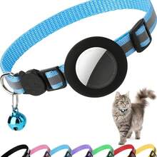 iDestry Cute Cat Collar With Detachable Reflective Kitten Collar With Bell, Compatible With Apple AirTag Holder, Nylon Silicone Material, Multiple Colors Available, Adjustable - Multicolor - View 12