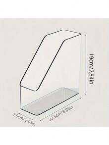 2pcs Transparent PET Desktop Organizer - Multi-Functional Office Supply Transparent Storage Rack, Vertical Book & Stationery Holder, Desktop File & Folder Stand, Space Saving Bookshelf For Home And School - Clear - View 8