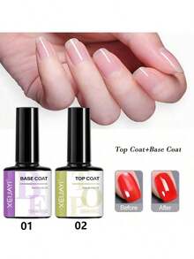 XEIJAYI 2支免擦拭封层底胶增强剂，半永久可卸UV LED美甲工具