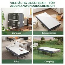 190 * 96 Cm Klapp-Twin-Bett Mit 9.5 Cm Memory-Foam-Matratze, Tragbares Gästebett/Rollbett, Stabilizer Metallrahmen - Black - View 2