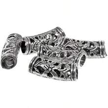 abalorio de metal curvadas largas de naturaleza druida vikinga, acabados en oro envejecido y plata, disponibles en 5, 10, 25, 50 y paquetes, para crear pulseras, collares u otras joyas y accesorios, Plateado, Paquete de 5, 1 - 1 - Ver 1