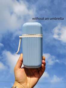 1 pezzo Ombrello a capsula, ombrello nero in gomma antivento e parasole, compatto e portatile, resistente ai raggi UV, ombrello parasole.