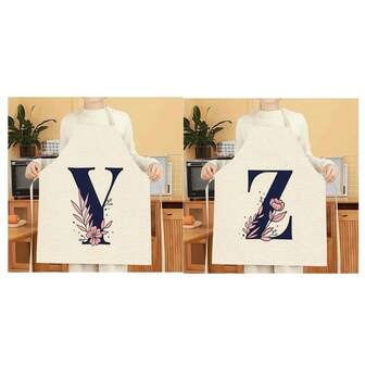 1 st bokstavsmönsterförkläde, kreativt och intressant modernt tryckt städförkläde, vattentätt oljebeständigt och lätt att rengöra köksförkläde, kreativt hemförkläde, arbetskläder