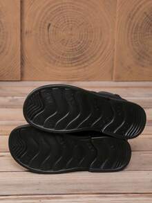 Women's Winter Warm Thermal Lined Shoes, Comfortable Mom Shoes, Flat Versatile Ankle Boots Snow Boots - Black - View 7
