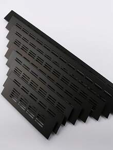 2件套通风面板排气表燃气出口柜门透气网铝合金透气孔装饰盖柜体冷却格栅门 - 黑色 - 查看 6