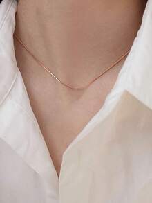 S925 Sterling Silver Snake Bone Necklace, Women Choker Sexy Minimalist Style Delicate Clavicle Neck Chain, Birthday Anniversary Thanksgiving Christmas Valentine's Day Gift For Girlfriend, With Gift Box - Silver - View 6