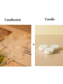 Transparent Crystal Candle Holder, Vintage Candle Holder, Tea Light Candle Holder, Suitable For Dining Table Decor, Home Decor, Bridal Shower, Birthday Party, Christmas, New Year Party Table Decoration, Wedding And More Occasions - Multicolor - View 12